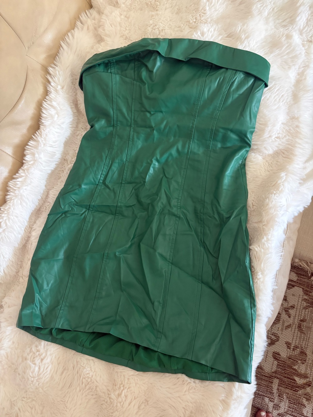 Cotton Candy Green Faux Leather dress